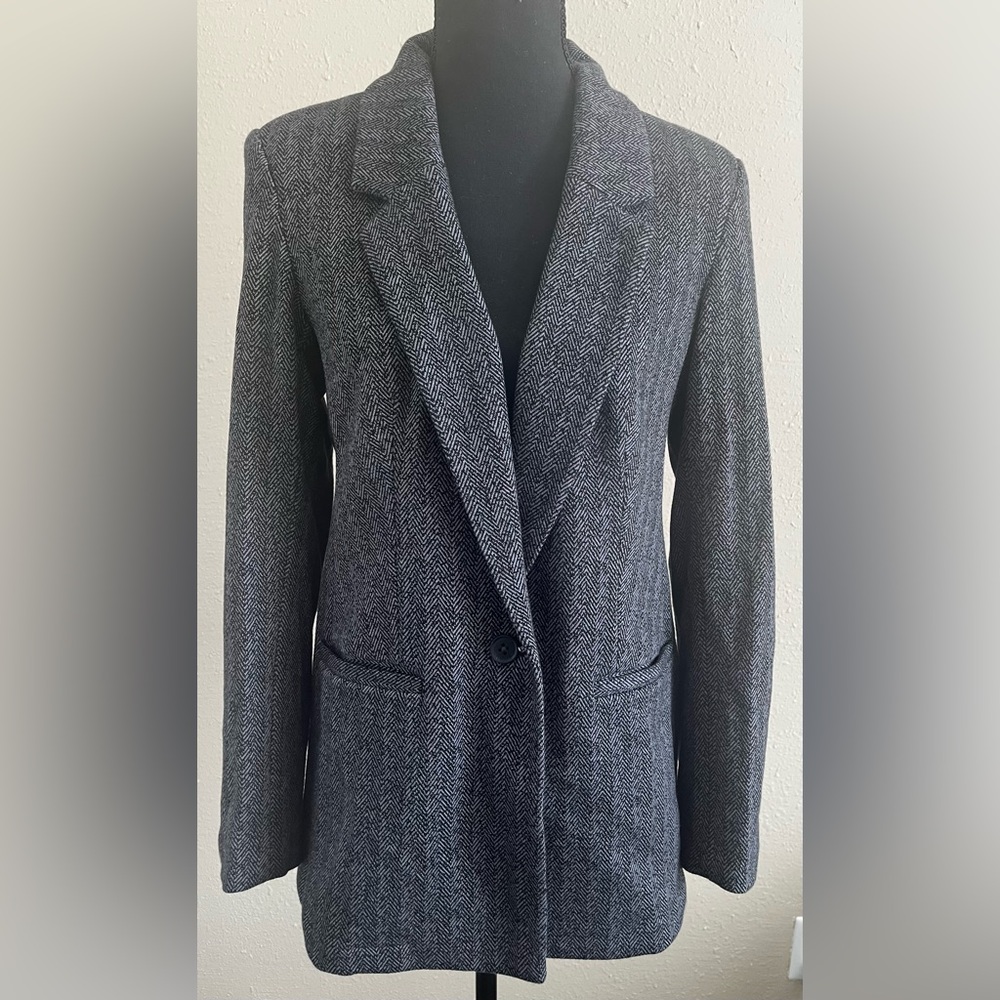 Old Navy Charcoal Herringbone Blazer